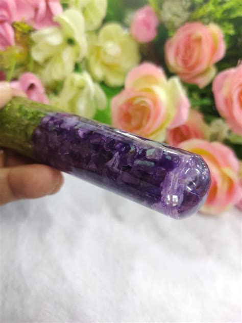Peridot Amethyst Stone Organite Dildo Massage Wand Yoni Wand Etsy