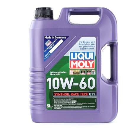 LIQUI MOLY Synthoil, Race Tech GT1 8909 Moottoriöljy 10W-60, Tilavuus ...
