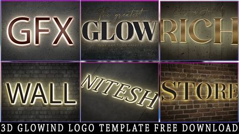 3d Glowing Logo Template Free Download Nitesh Gfx Youtube