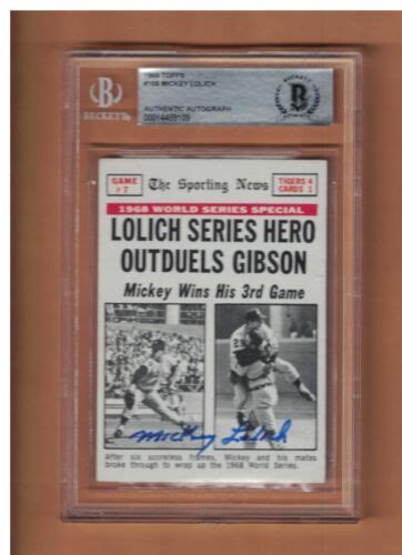 Mickey Lolich AUTOGRAPHED 1969 TOPPS BASEBALL CARD SIGNED DETROIT