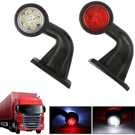 Feux de position latéraux 2 pièces 12 LED 12V 24V blanc et rouge feux