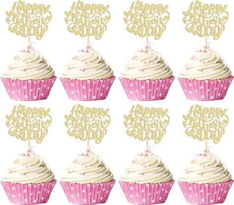 Amazon Gyufise Pcs Happy Mothers Day Cupcake Toppers Gold