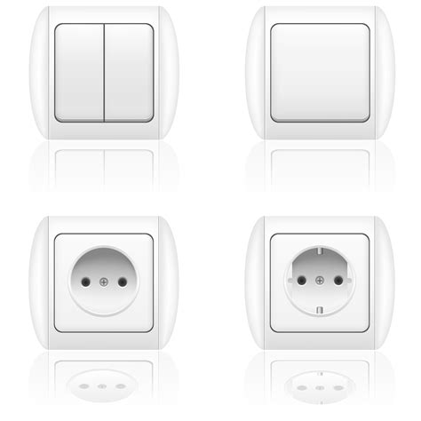 Electric Socket And Switch Vector Illustration 514852 Vector Art At Vecteezy