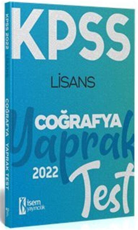 2022 KPSS Lisans Genel Kültür Coğrafya Yaprak Test idefix