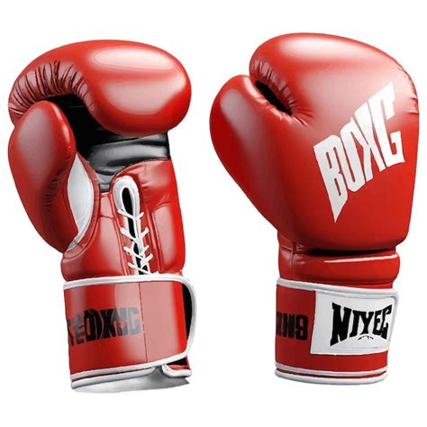 Un Par De Guantes De Boxeo De Cuero Rojo Aislados Sobre Un Fondo Blanco