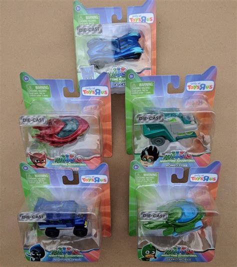 PJ MASKS Nighttime Adventures Set of 5 Die Cast Vehicles Cars TRU ...