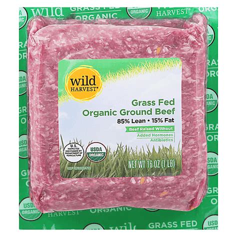 Wild Harvest Grass Fed 8515 Organic Ground Beef 16 Oz Beef Roths