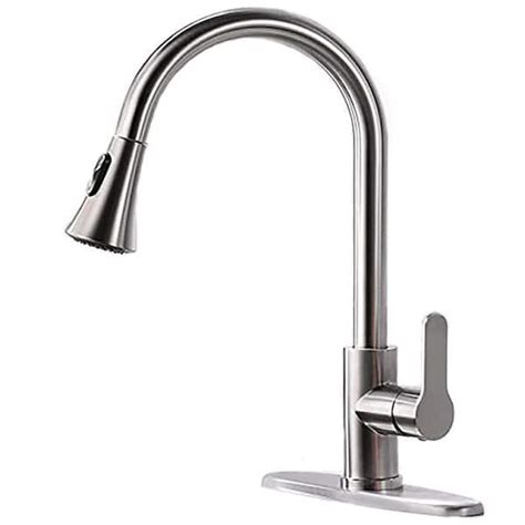 Amazing Force Rn Single Handle Pull Down Sprayer Kitchen Faucet With 2 Modes In Brushed Nickel