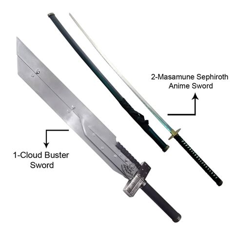 Buster Sword 43.5″ & Masamune Sephiroth Sword 68″ - SwordsKingdom SwordsKingdom