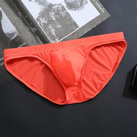 Men S Ice Silk Bikini Solid Seamless Underwear Exrossy
