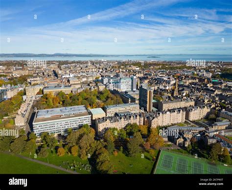 Aerial view of the campus of Edinburgh University, Edinburgh, Scotland ...