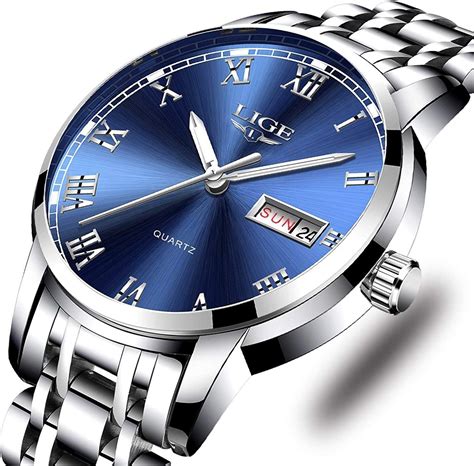 LIGE Men S Waterproof Stainless Steel Quartz Wrist India Ubuy