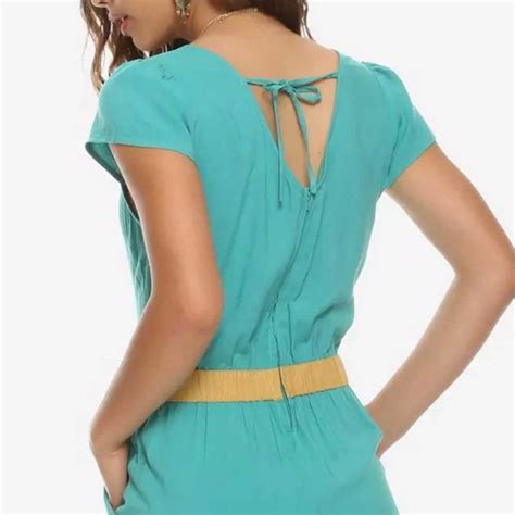 Hot Topic Disneys Aladdin Jasmine Teal Peacock Rompe Gem