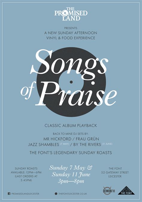 The Promised Land present Songs of Praise vinyl & food at The Font ...