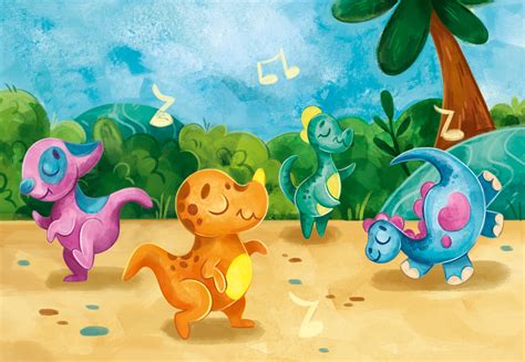 Dancing Dino - illustrations and character design on Behance