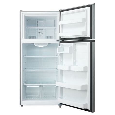 Midea 18 Cu Ft Top Freezer Refrigerator Stainless Steel Energy Star In The Top Freezer