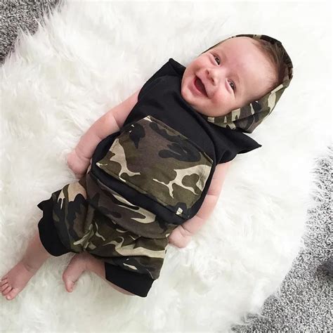 Sommer Baby Kleidung Set Cool Boy Baby Camouflage Anzug Rmelloses