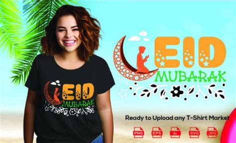 Eid Mubarak Svg T Shirt Design Graphic Graphic By Yeam Leekush