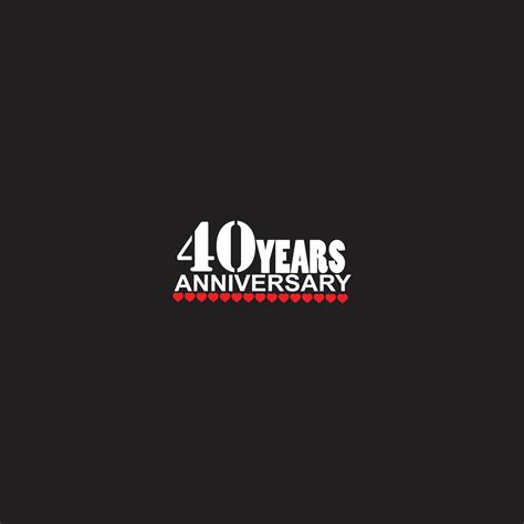 40 Years Anniversary Celebration Logotype Hand Lettering 40 Year Sign Greeting Card 13220320