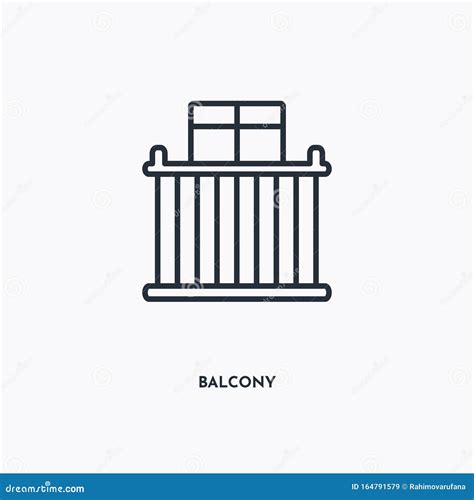 Balcony Outline Icon Simple Linear Element Illustration Isolated Line