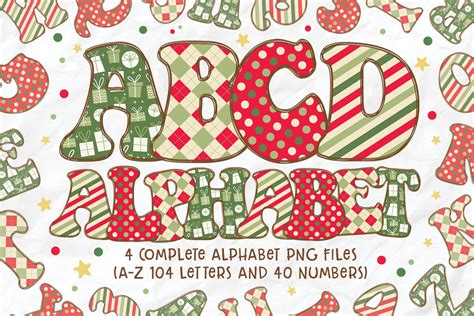 Retro Christmas Alphabet Sublimation Graphic By Kumabearstudio