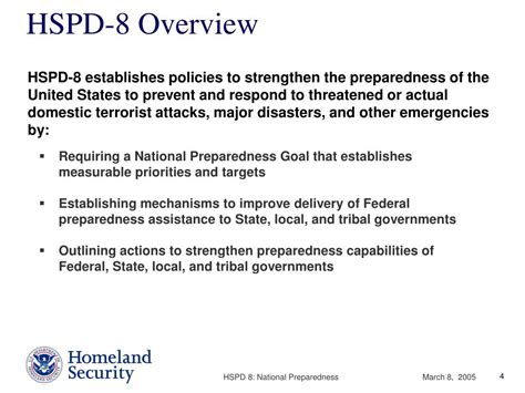 PPT - HSPD 8: National Preparedness PowerPoint Presentation, free ...