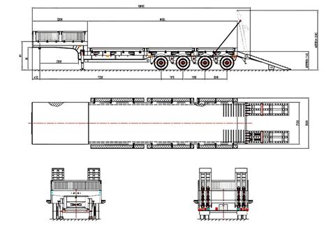 Axles T Lowbed Lowboy Low Flatbed Loader Drop Deck Trailer For Sale