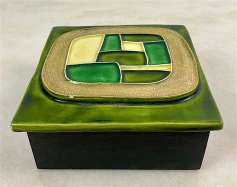 French Ceramic Secret box or jewelry box or tidy - Mithé Espelt 60's