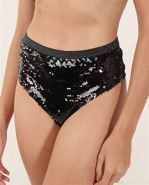 Riachuelo Calcinha Hot Pant Paet S Preto Riachuelo