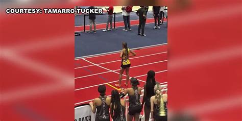 High school runner hit in head with baton during track meet