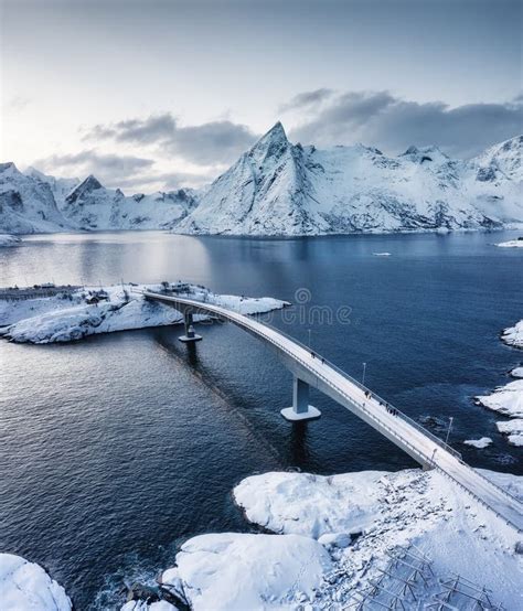 Vista A Rea De La Ciudad De Hamnoy Isla De Lofoten Noruega Paisaje