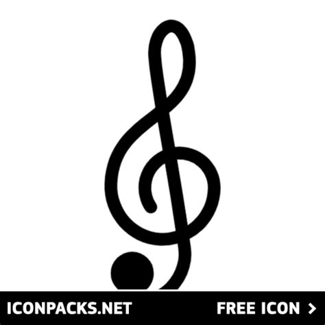 Free Treble Clef Musical Note Black Thick Outline SVG PNG Icon Symbol