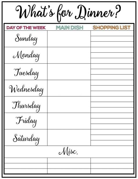 Weekly Meal Planner Week 7 Skip To My Lou