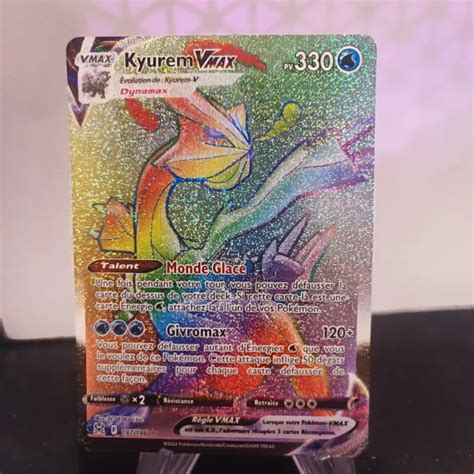 CARTE POKÉMON KYUREM Vmax 197 196 RAINBOW SECRÈTE ORIGINE PERDUE FR