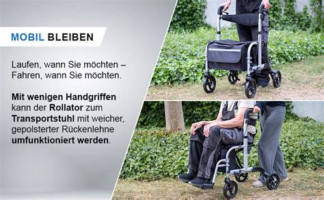 LÖsch Reha Twin 2 In 1 Rollator Und Rollstuhl I Leichter And Faltbarer