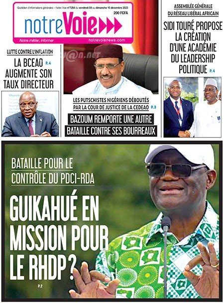 Titrologie D Cembre Revue De La Presse Ivoirienne La Can