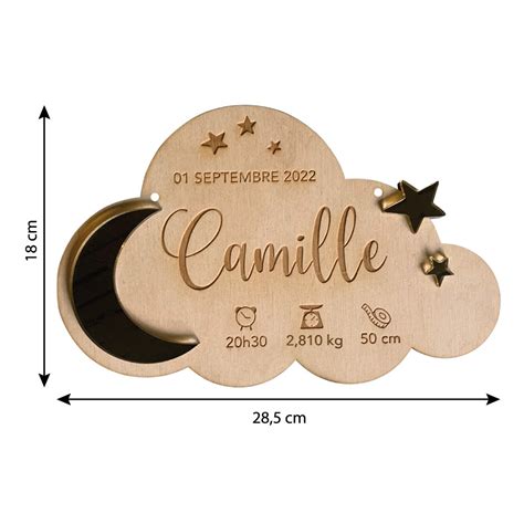 Cadeau Naissance Original Plaque Naissance Personnalisable En Bois