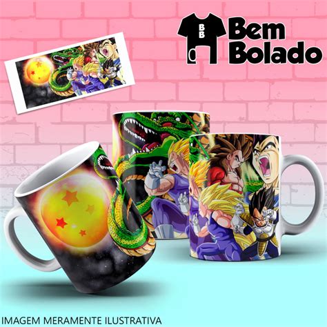 Caneca Dragon Ball Z Goku Shenlong Drag O Vegeta Elo