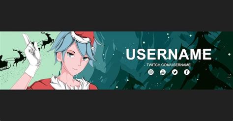 Premium Vector | Anime twitch banner design template