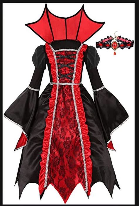 Royal Vampire Costume For Girlsvictorian Vampiress Queen Dress Upnoble Medieval Queen Halloween