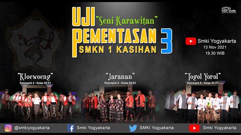 Uji Pementasan Karawitan 3 SMKN 1 Kasihan SMKI Yogyakarta Tahun 2021