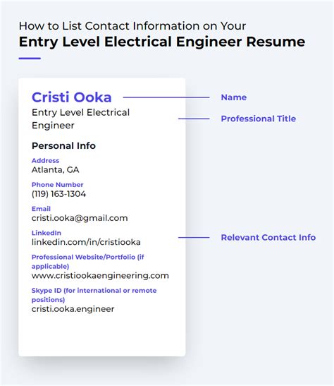 Entry Level Electrical Engineer Resume Examples And Templates