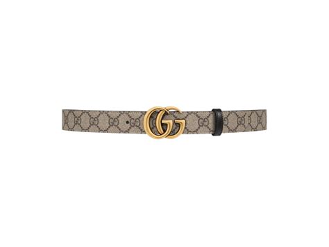 Sasom Accessories Gucci Gg Marmont Reversible Belt In Supreme Canvas