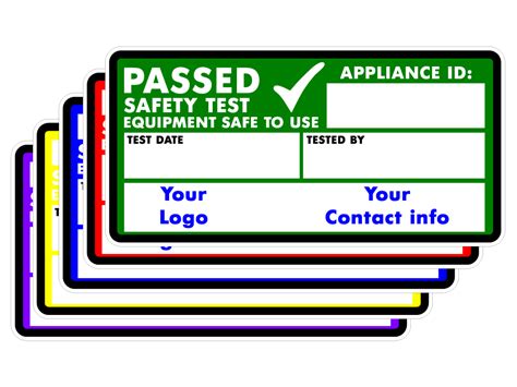 Branded Passed Pat Test Labels Personalised Passed Pat Test Labels