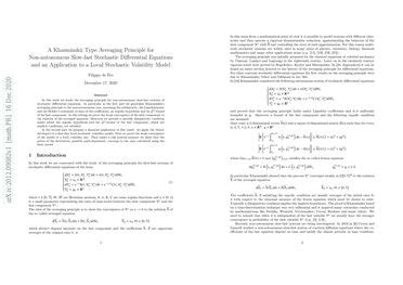 The Averaging Principle For Non Autonomous Slow Fast Stochastic