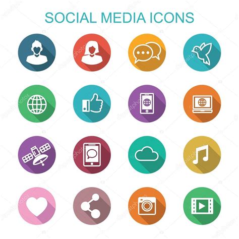 Social Media Long Shadow Icons Stock Vector Image By ©tulpahn 93205102