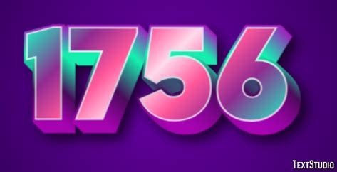 1756 Text Effect and Logo Design Number