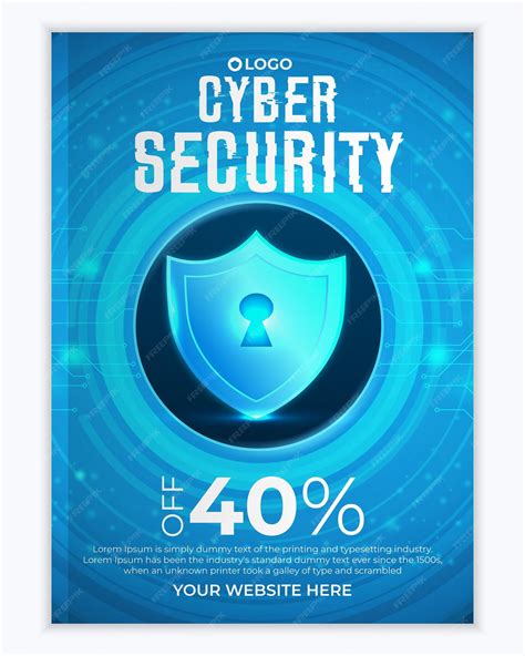 Premium Vector | Cyber security modern book cover template