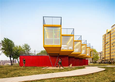 Shipping Containers Are Transformed Into A Colorful Office And Showroom