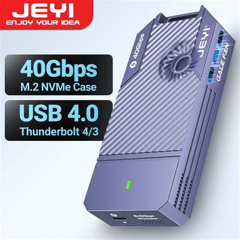 JEYI Корпус для SSD M.2 NVMe с вентилятором USB 4.0 40 Гбит/с ...